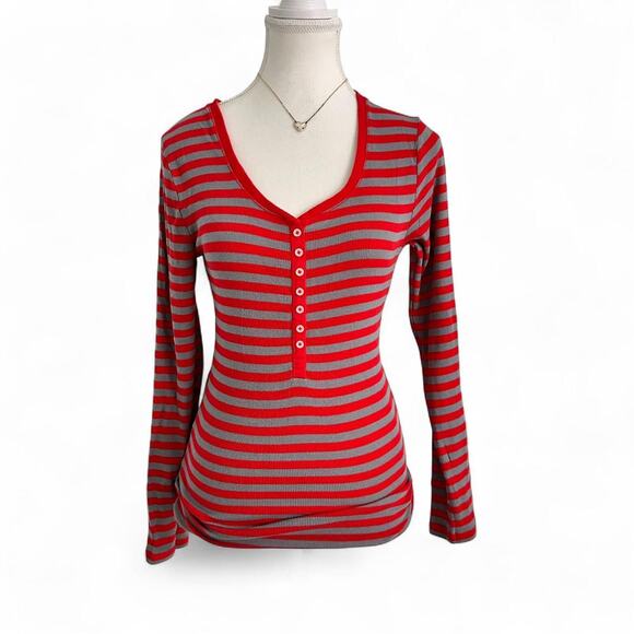 Henley Striped Vintage Fitted Full Length True Elena Gilbert Vibe Piece Size M - Picture 1 of 5